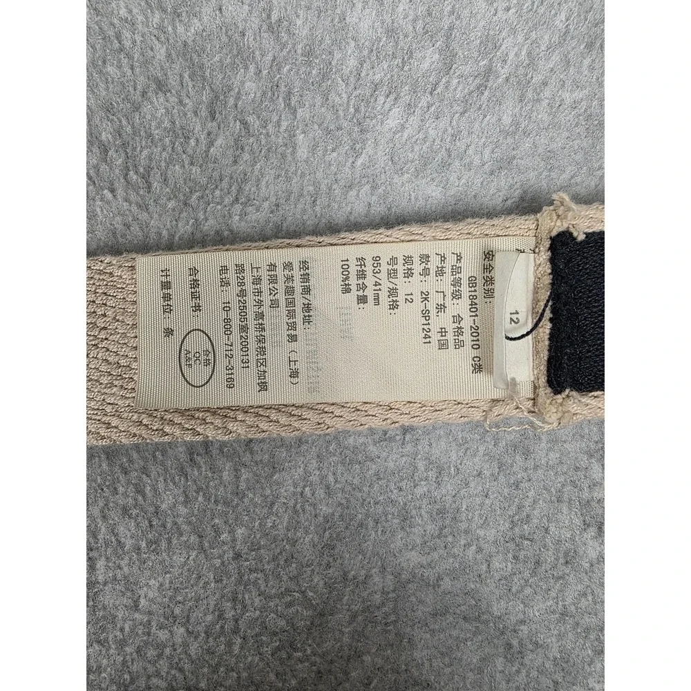 Abercrombie & Fitch D-ring Belt Canvas Belt Womens Size 12 Navy Beige Ring‎